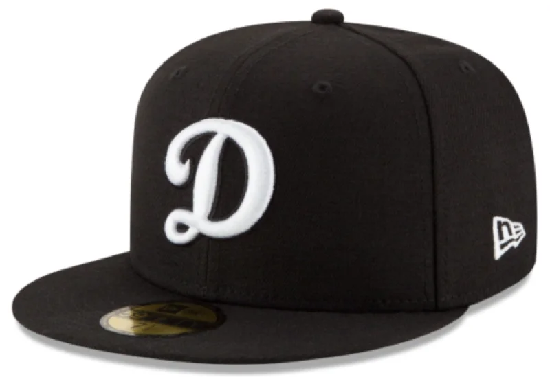 Wool Fedora Hats for Winter Fashion-Los Angeles Dodgers Black On White 59Fifty Fitted