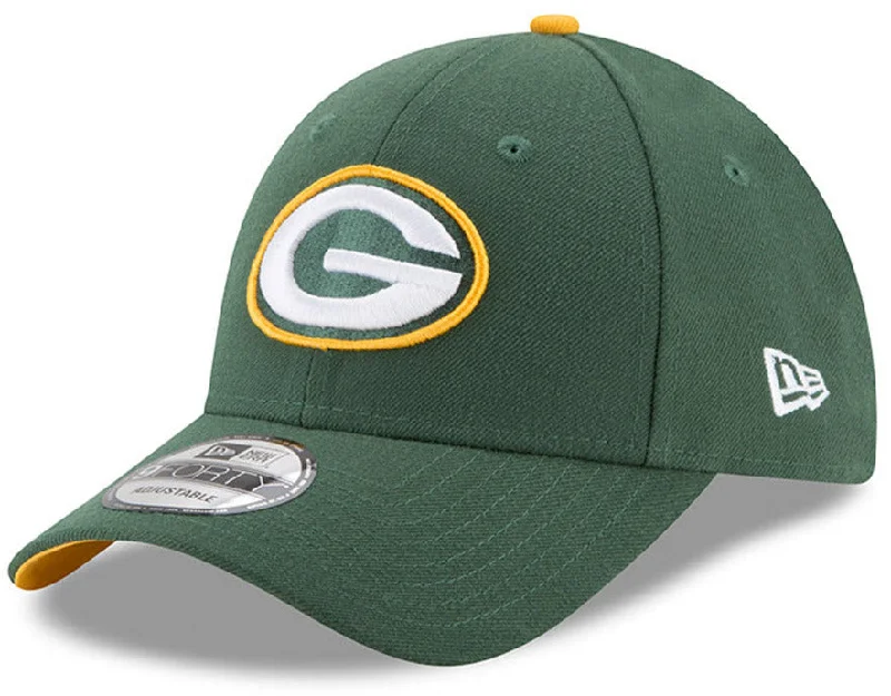 Custom Hats for Personalized Designs-Green Bay Packers New Era 940 The League NFL Adjustable Cap