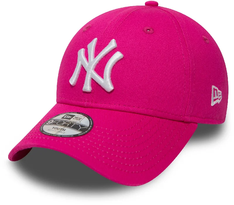 Beanie Hats for Cold Weather-New York Yankees New Era 9Forty Kids Pink Baseball Cap