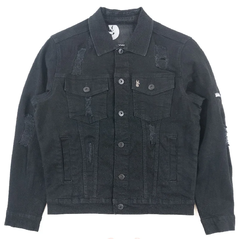 Modern Jackets for Street Style-M1079 Moreli Denim Jacket - Jet Black