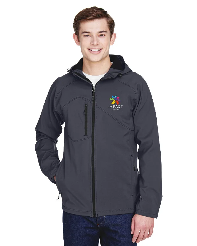 Active Jackets for Outdoor Sports and Activities-North End Prospect Two-Layer Fleece Bonded Soft Shell Hooded Jacket