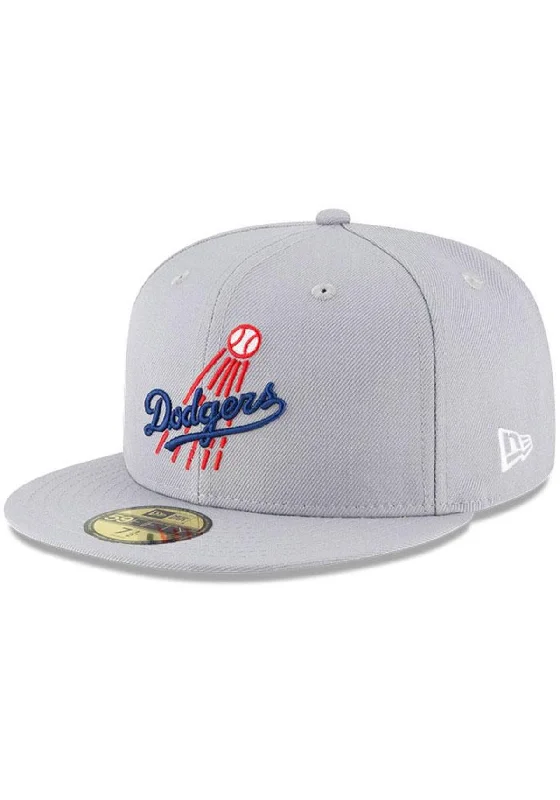 Stylish Fedoras for Sophisticated Looks-Los Angeles Dodgers Cooperstown 59FIFTY Fitted Hat-grey