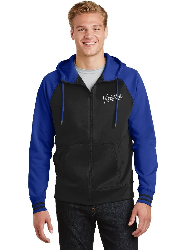 Warm Fleece Jackets for Layering-Sport-Tek Sport-Wick Varsity Fleece Full-Zip Hooded Jacket