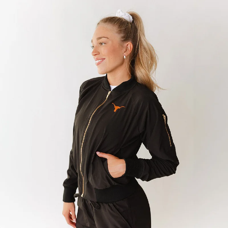 Padded Jackets for Extra Warmth-Texas Bomber Jacket, Black