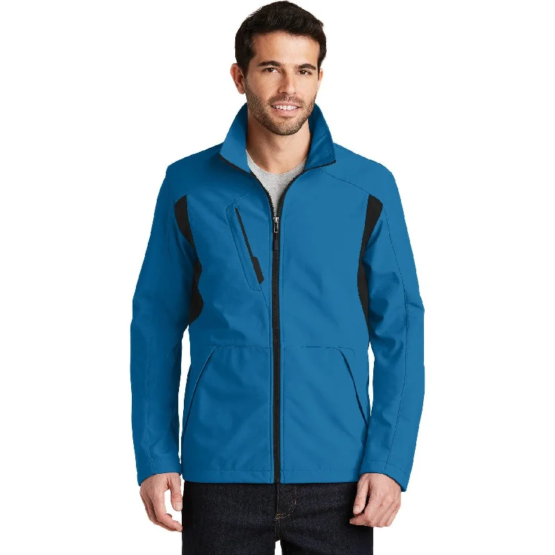 Stylish Zip-Up Jackets for Everyday Wear-CLOSEOUT - Port Authority Back-Block Soft Shell Jacket