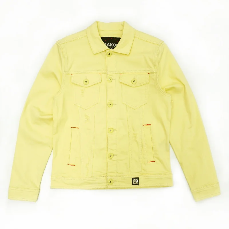 Rain Jackets for Wet Weather Protection-M1026 Core Denim Jacket - Yellow