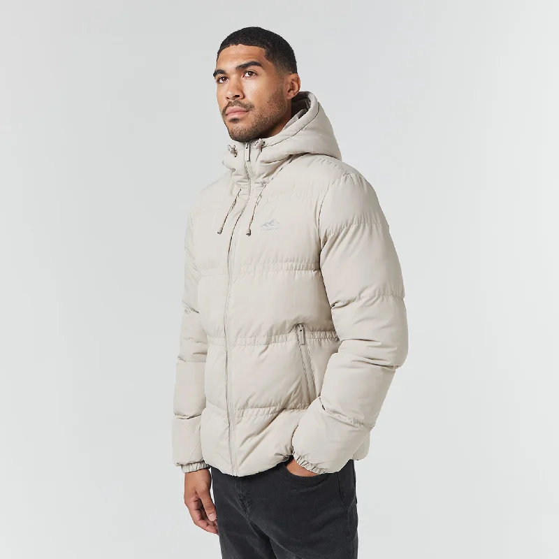 Trendy Jackets for Fashion-Forward Looks-Logo Racer Puffer Jacket | Stone