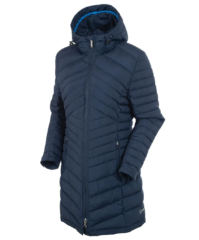 Classic Wool Jackets for Timeless Style-Women's Jojo Thermal Quilted Long Jacket with Hood