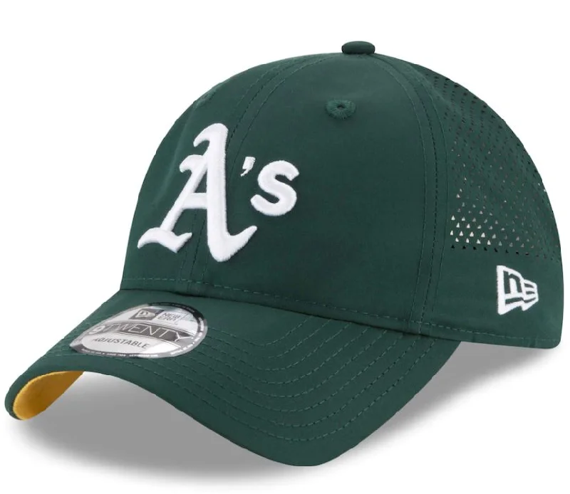 Bucket Hats for a Relaxed Style-OAKLAND ATHLETICS NEW ERA  9TWENTY ADJUSTABLE HAT -Forest Green