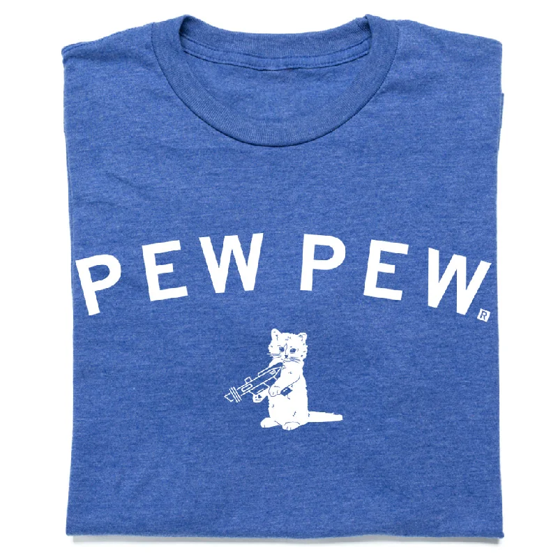 High-Quality Graphic T-Shirt for Bold Prints-Pew Pew Curved Logo