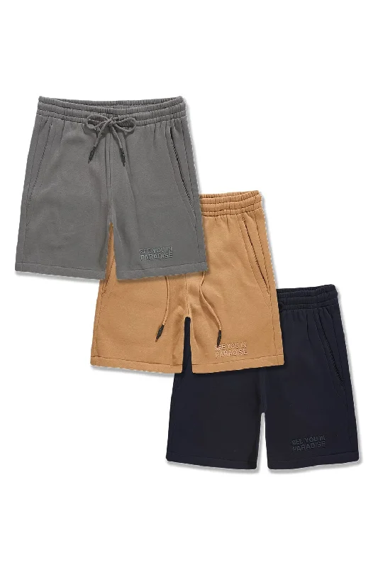 Retro Shorts for Vintage Inspired Outfits-Big Men's Retro Paradise Tonal Shorts 3 Pack #2