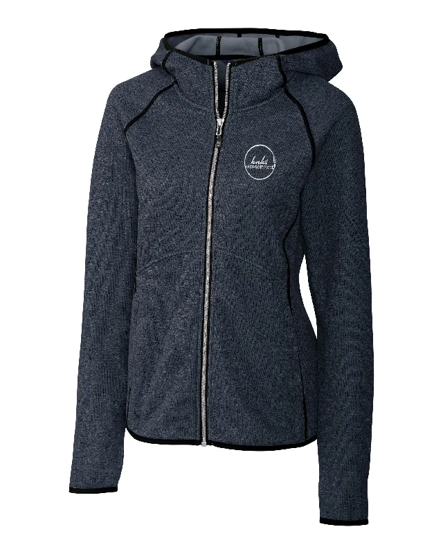 Lightweight Running Jackets for Speed-Cutter & Buck Mainsail Sweater-Knit Hoodie Ladies Full Zip Jacket