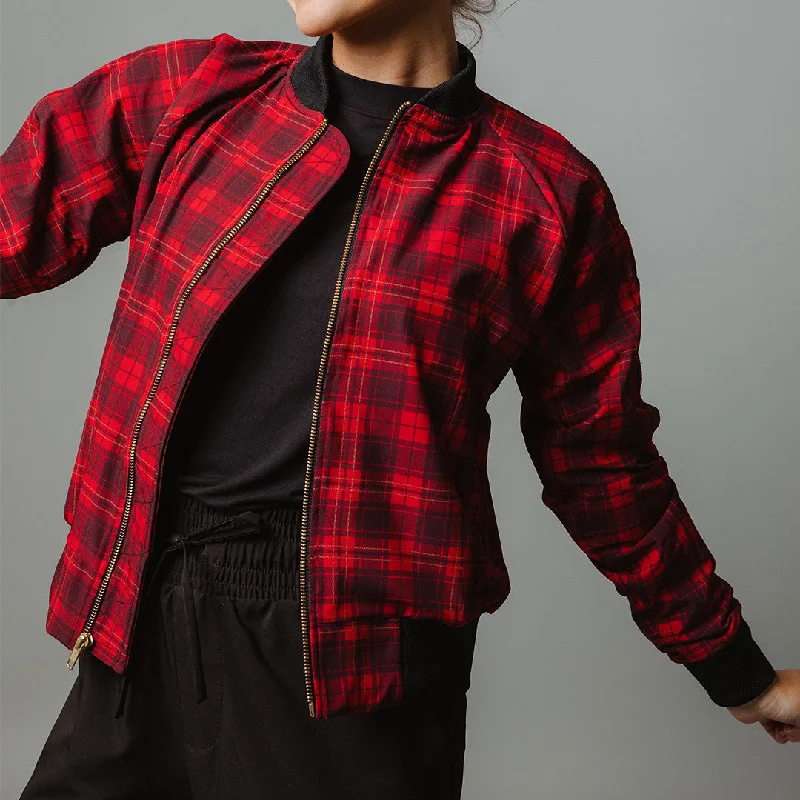 Military Jackets for Tactical Style-Frasier Plaid Bomber Jacket