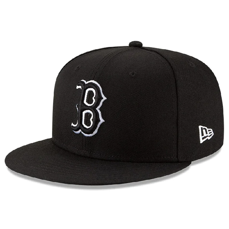 Cozy Beanie Hats for Casual Days-BOSTON RED SOX NEW ERA BLACK ON WHITE 59FIFTY FITTED HAT