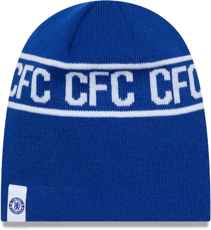 High-Performance Hats for Sports Enthusiasts-Chelsea FC New Era Wordmark Skull Knit Beanie