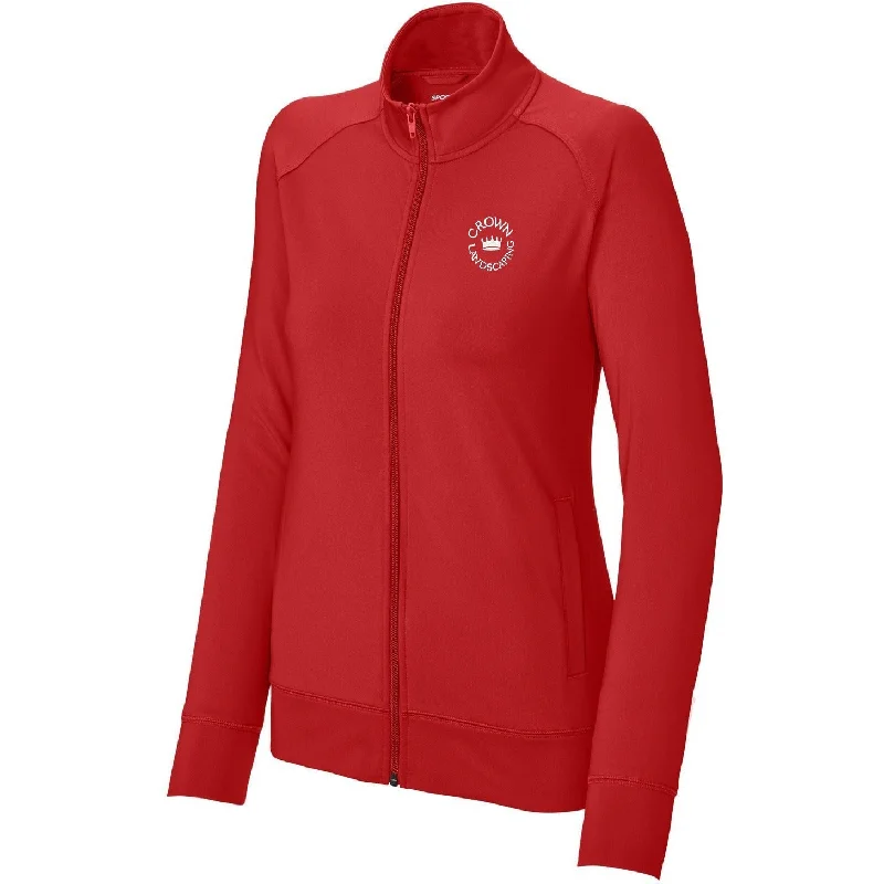 Water-Resistant Jackets for Outdoor Sports-Sport-Tek Ladies Sport-Wick Stretch Full-Zip Cadet Jacket