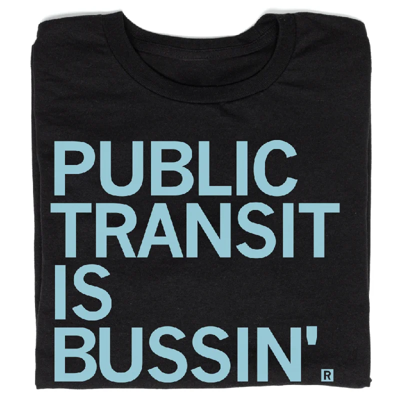 Sportswear T-Shirt for Running and Cycling-Public Transit is Bussin