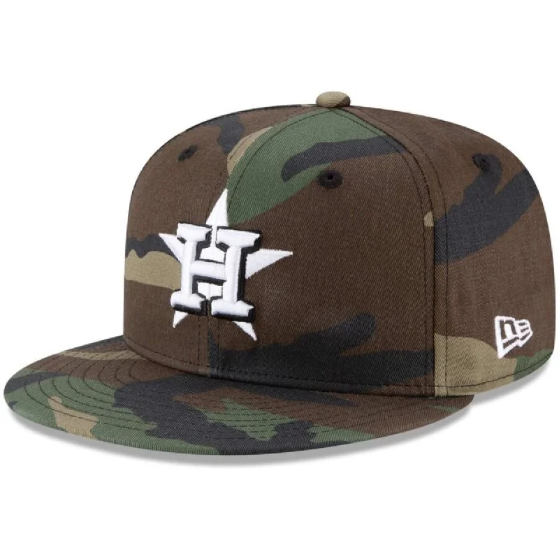 Comfortable Hiking Hats for Outdoor Adventures-Houston Astros new era basic snapbacks 9FIFTY-WOODLAND CAMO GREEN