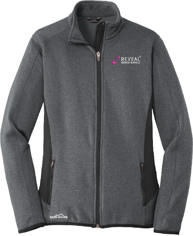 Bomber Jackets for a Cool Vibe-Eddie Bauer Ladies Full-Zip Heather Stretch Fleece Jacket