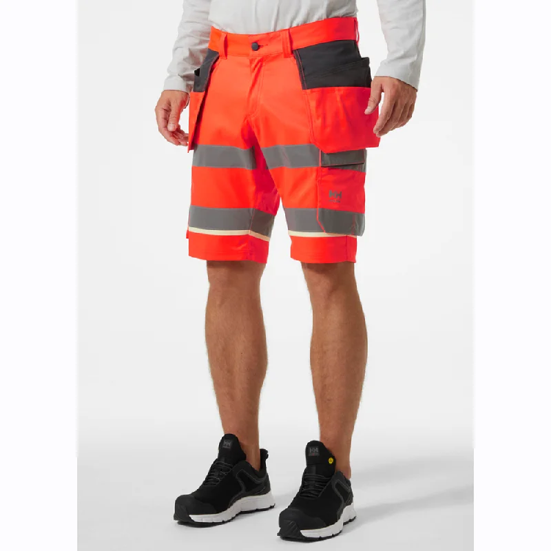 Slim-Tapered Shorts for a Sleek Appearance-Helly Hansen 77516 UC-ME Hi-Vis 2-Way Stretch Construction Shorts