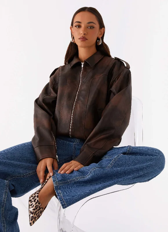 Lightweight Jackets for Spring and Fall-Chicago Bomber Jacket - Chocolate