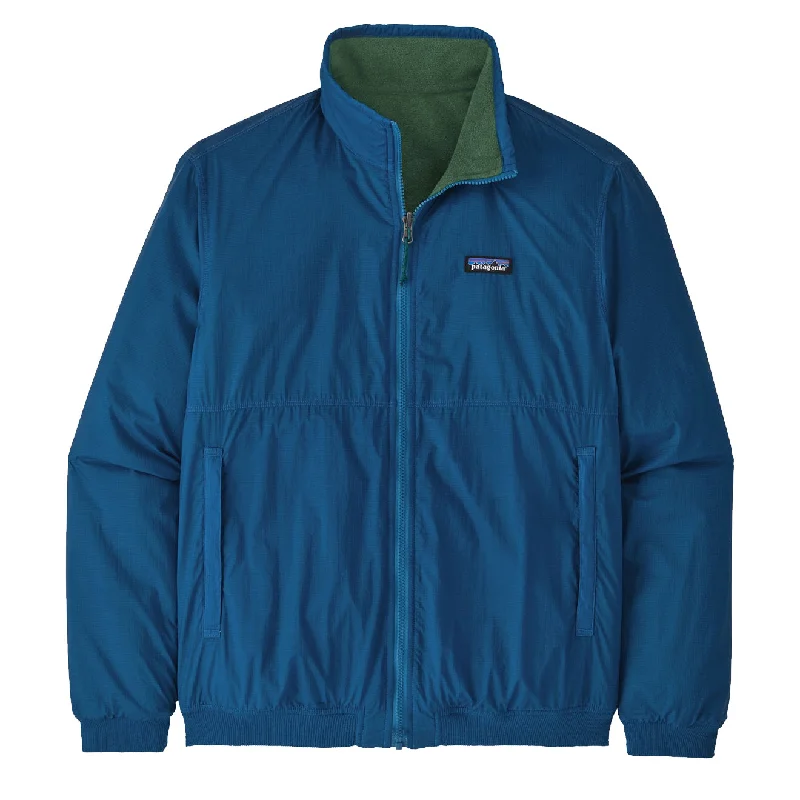 Casual Jackets for Chilly Weather-Patagonia Reversible Shelled Microdini Fleece Jacket Endless Blue