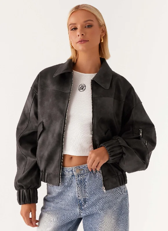 Utility Jackets for Everyday Function and Fashion-Washington Bomber Jacket - Black