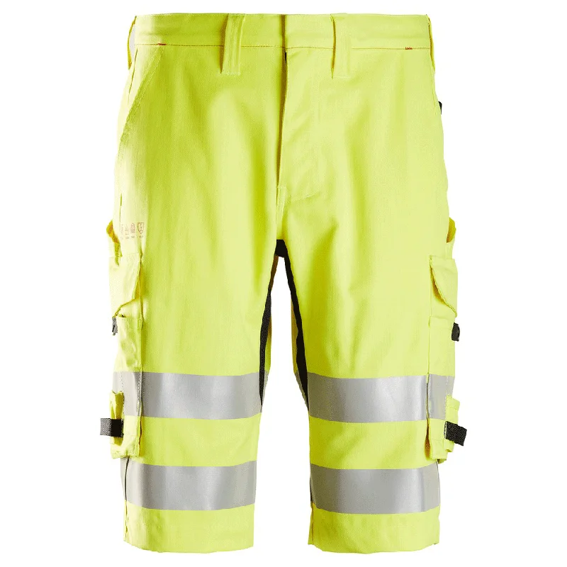 Bold Color Shorts for Vibrant Summer Looks-Snickers 6160 ProtecWork, Flame Retardant Hi-Vis Shorts, Class 1