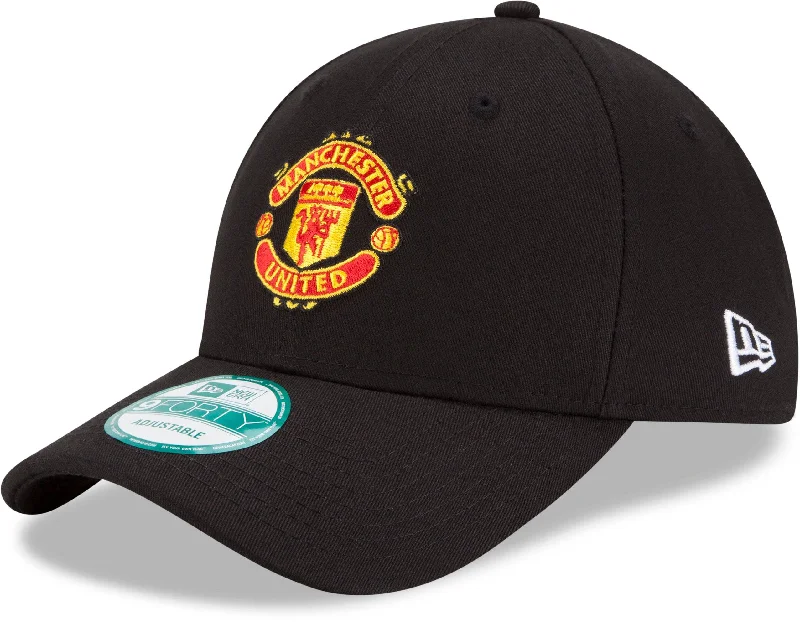 Lightweight Straw Hats for Summer-Manchester United FC New Era 9Forty Team Basic Black Cap