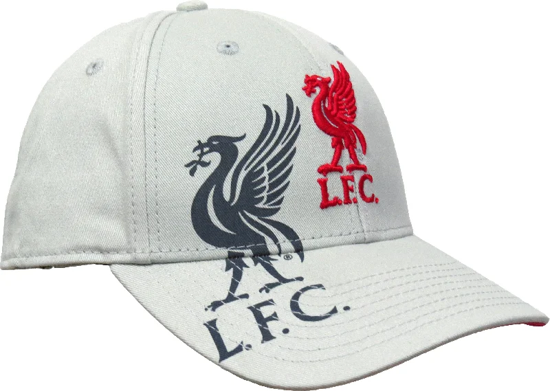 Bold Logo Hats for Statement Style-Liverpool FC Beige/Grey Mass 47 Brand Obsidian MVP Team Cap