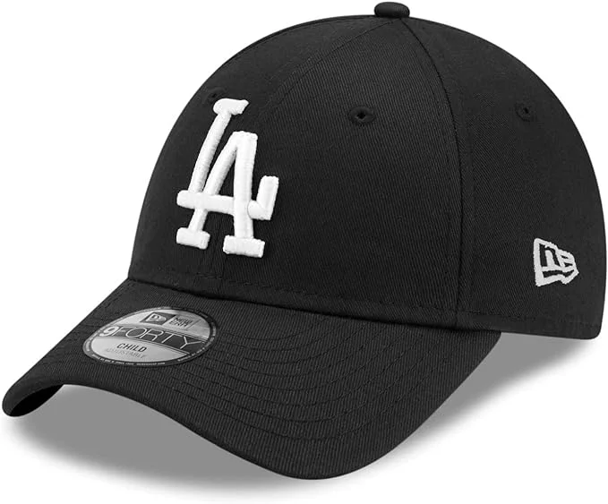 Fashionable Flat Caps for Smart-Casual Wear-Los Angeles Dodgers New Era 9Forty Kids Black Baseball Cap