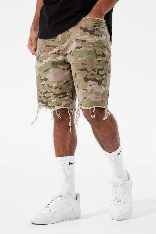 Slim-Tapered Shorts for a Sleek Appearance-Retro - Infantry Twill Shorts (Camo 2.0)