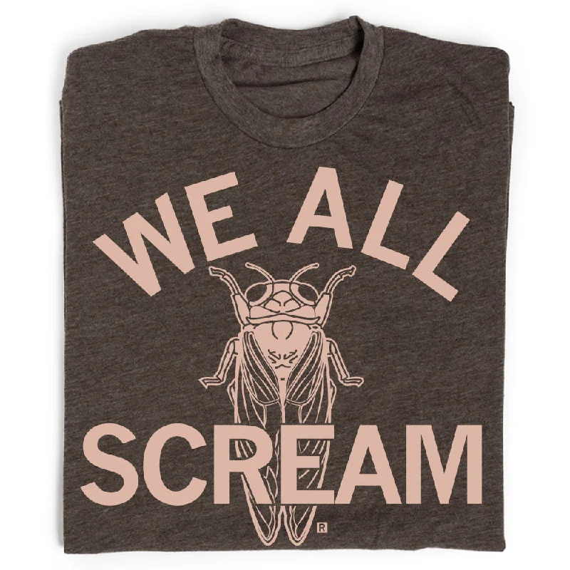 Solid Color T-Shirt for Easy Pairing-We All Scream Cicada