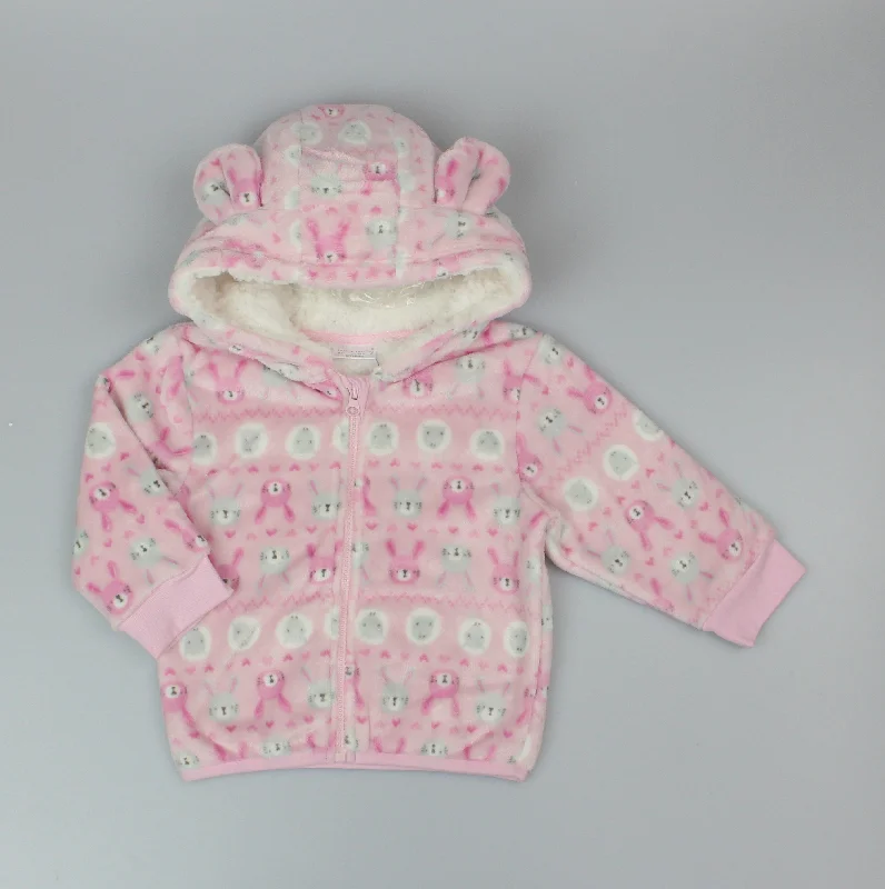 Casual Jackets for Everyday Wear-Baby Plush Fleece Hooded Jacket - Pink Fairisle (6-24M) (PK6) H33575