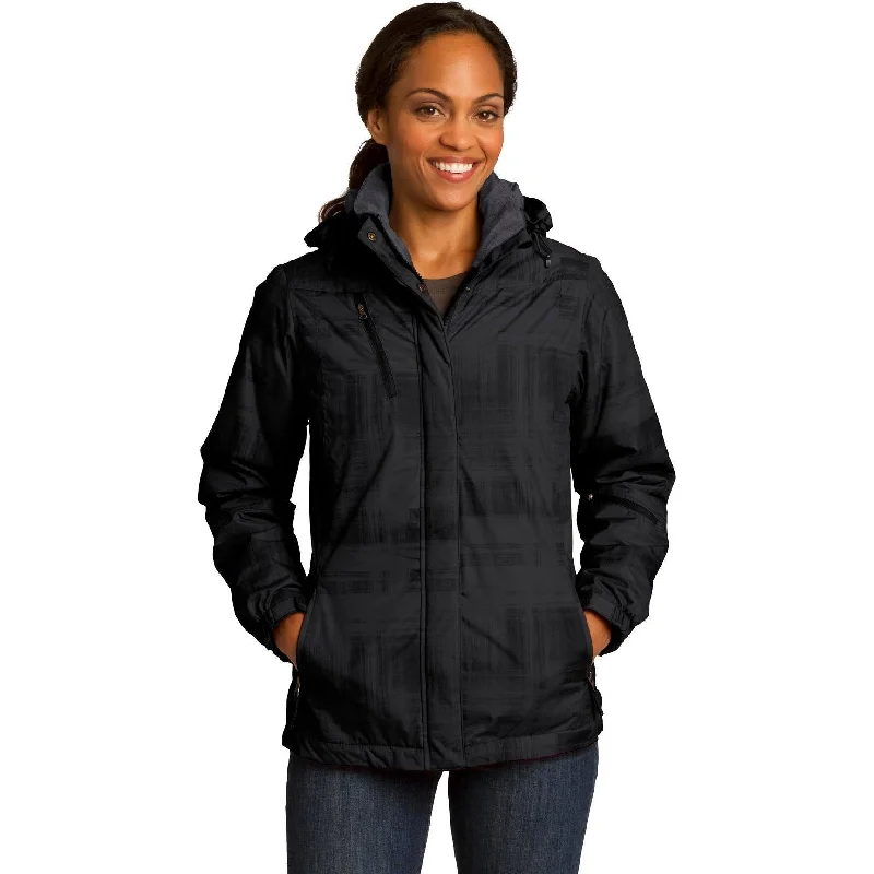 Military-Style Jackets for Utility and Fashion-CLOSEOUT - Port Authority Ladies Brushstroke Print Insulated Jacket