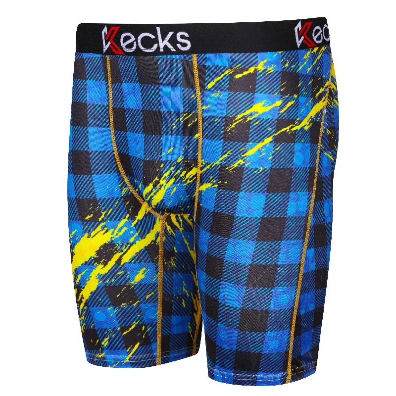 Colorful Shorts for Vibrant Summer Outfits-Blue Flannel Mens Boxer Shorts