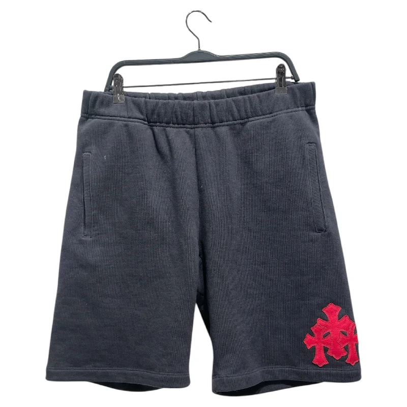 Cool Shorts for Outdoor Activities-CHROME HEARTS/Shorts/Cotton/BLK/TRIPLE CROSS PSATCH SHORTS