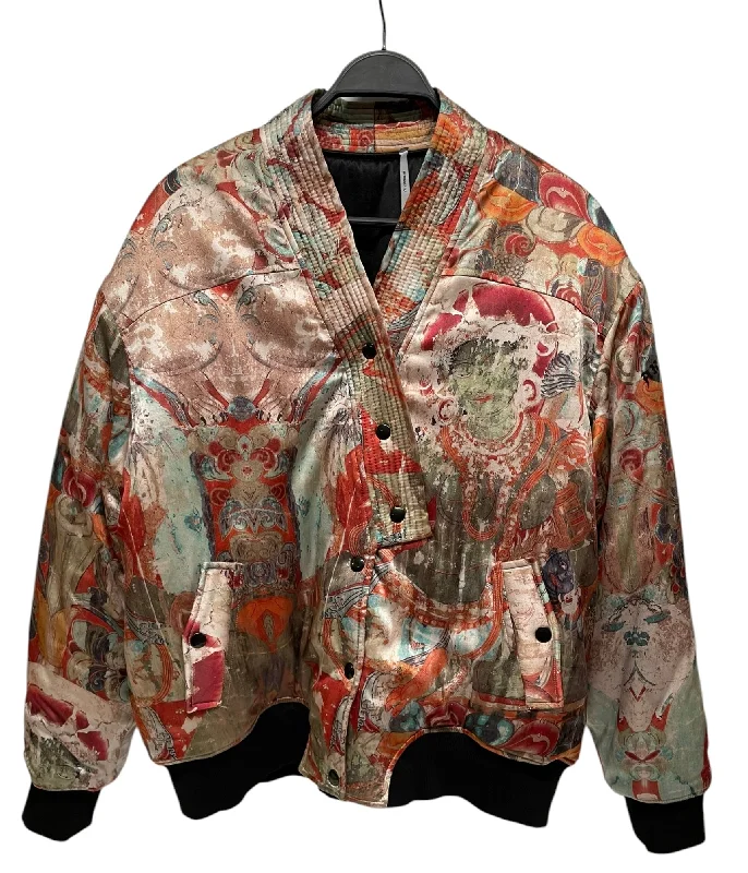 Puffer Jackets for Maximum Warmth-G FASHION/Puffer Jkt/L/Silk/MLT/All Over Print/KIMONO/BOMBER SILK JACKET