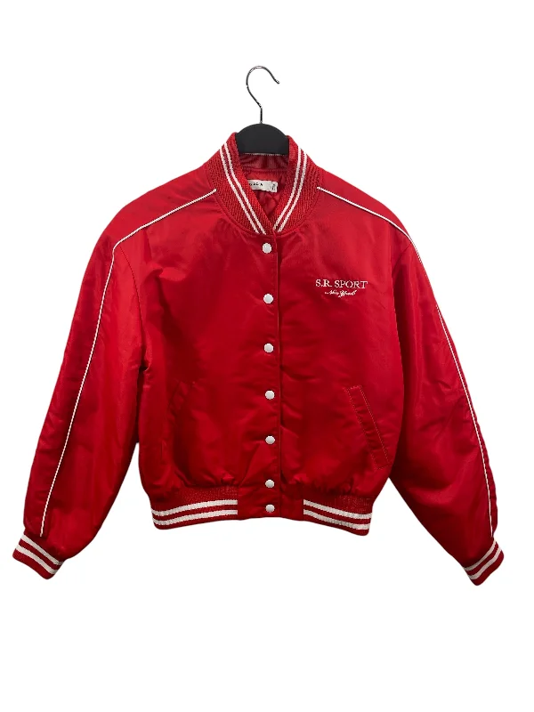 Casual Blazer Jackets for Smart Casual Wear-SPORTY&RICH/Jacket/S/RED/varsity jacket red/white