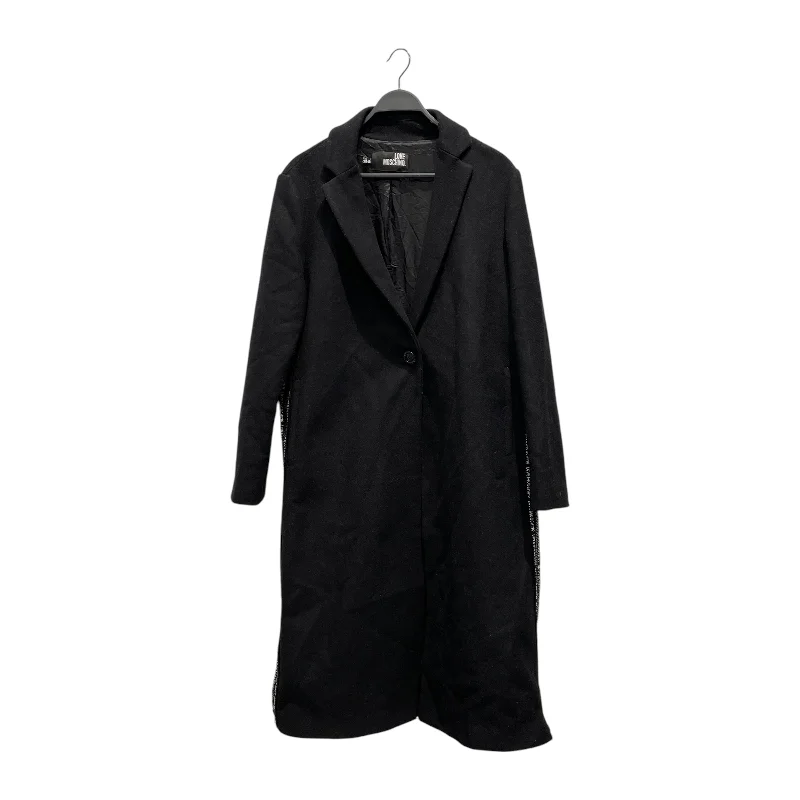 Slim Fit Jackets for Modern Looks-LOVE MOSCHINO/Coat/10/Wool/BLK/Cappotto Side Zipper Jacket