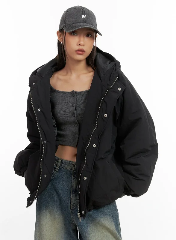 Puffer Jackets for Maximum Warmth-Oversized Hooded Puffer Jacket CO424