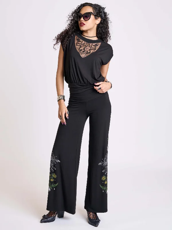 Denim Jeans for Classic Style-Night Raven Palazzo Pants