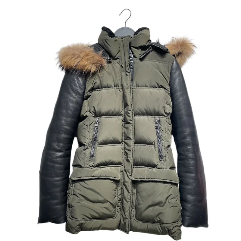 Padded Jackets for Extra Warmth-MACKAGE/Puffer Jkt/S/Nylon/GRN/Down Jacket Leather Sleeves