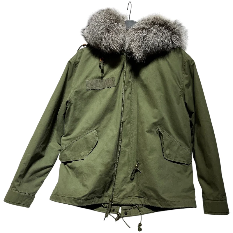 Stylish Parkas for Winter Fashion-STUDLOS/Jacket/S/Leather/GRN/FUR LINING HOOD