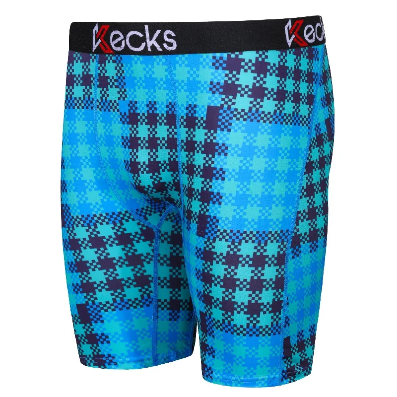 Slim Fit Shorts for a Sleek Look-Cyan Plaid Mens Boxer Shorts