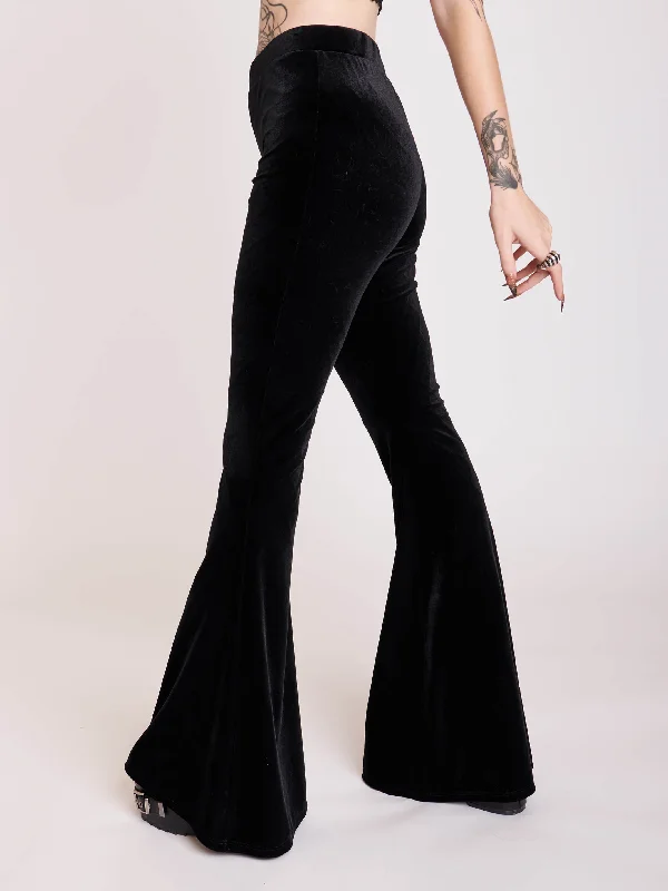 Dress Pants for Formal Occasions-Velvet Flared Leggings