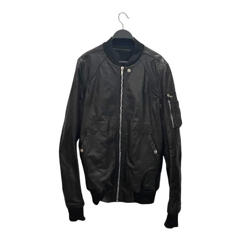 Stylish Jackets for Fall Weather-Rick Owens/Leather Jkt/44/Leather/BLK/BOMBER JACKET