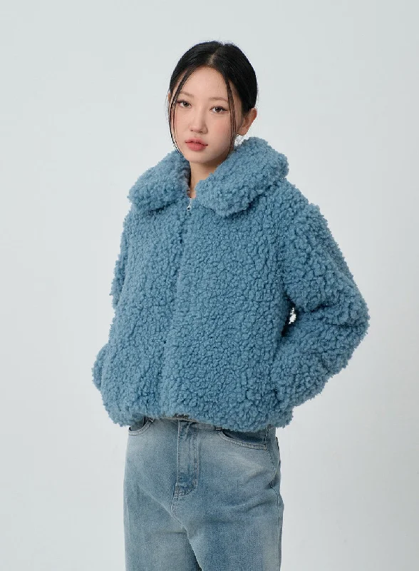 Soft Shell Jackets for Ultimate Comfort-Faux Fur Cropped Jacket CJ304