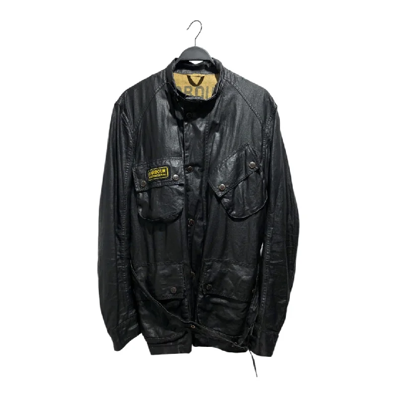 Urban Jackets for City Wear-Barbour/Fleece Jkt/L/Leather/BLK/4/PKT LONG JACKET