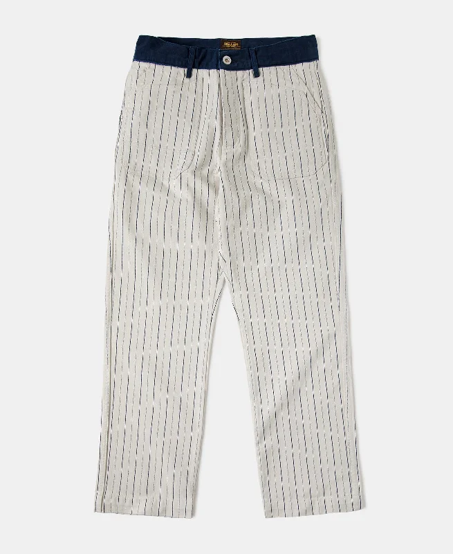 Soft Pants for Lounging at Home-1950s Striped Herringbone Milkman Trousers